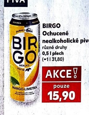 Birgo ochucené nealkoholické pivo