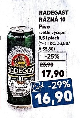 Radegast Rázna 10 Pivo