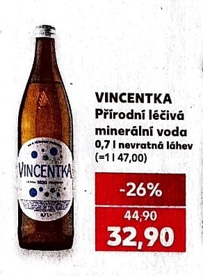 Vincentka Přírodní léčivá minerální voda
