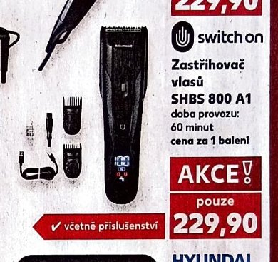 switch on Zastřihovač vlasů SHBS 800 A1
