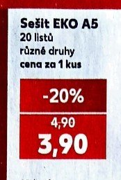 Sešit EKO A5 20 listů