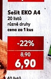 Sešit EKO A4 20 listů