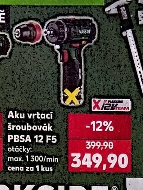 Aku vrtací šroubovák PBSA 12 F5