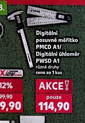 Digitální posuvné měřítko PMCD A1 / Digitální úhloměr PWSD A1