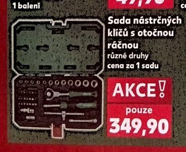 Sada nástrčných klíčů s otočnou ráčnou