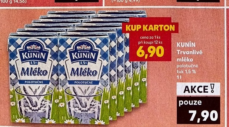 KUNÍN Trvanlivé mléko polotučné