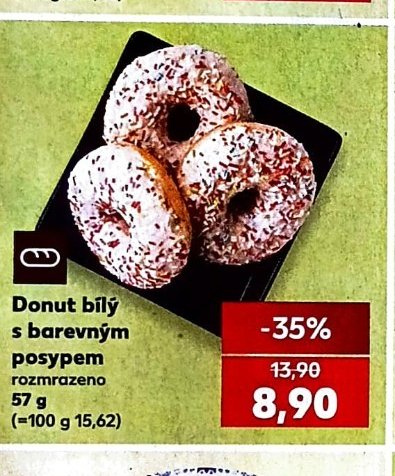 Donut bílý s barevným posypem 57 g