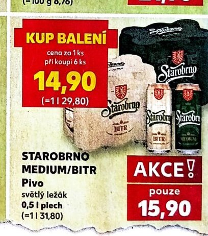 STAROBRNO MEDIUM/BITR Pivo 0,5 l