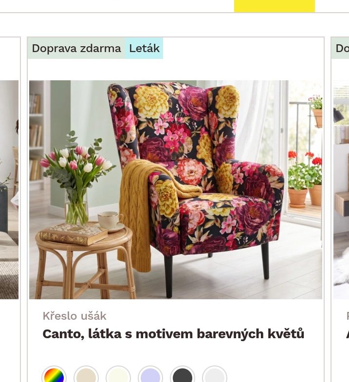 Canto, látka s motivem barevných květů