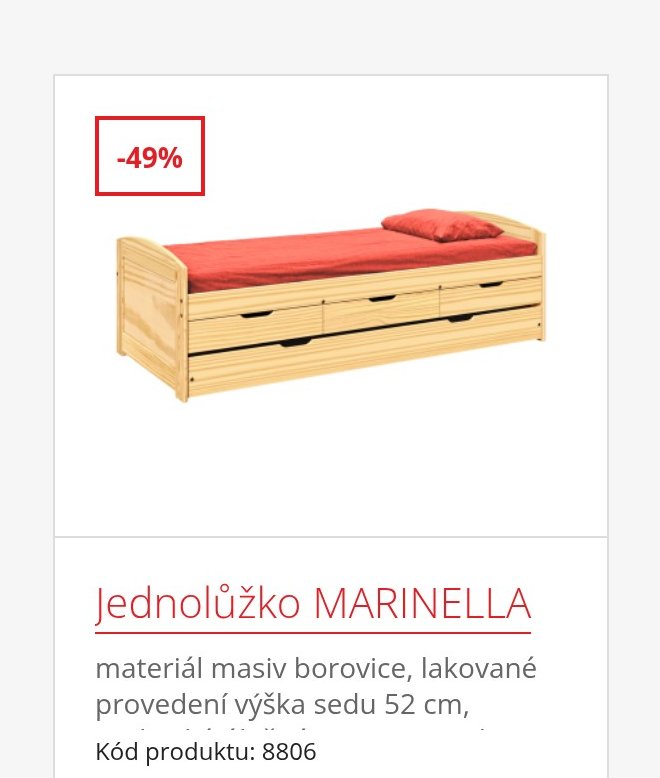 Jednolůžko MARINELLA