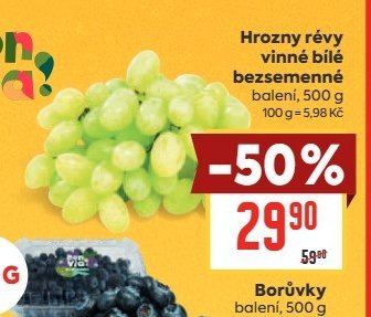 Hrozny révy vinné bílé bezsemenné