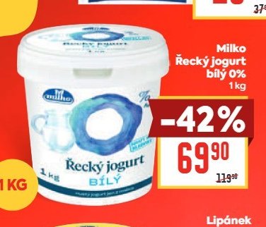 Milko Řecký jogurt bílý 0%