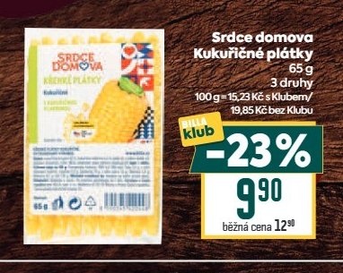 Srdce domova Kukuřičné plátky