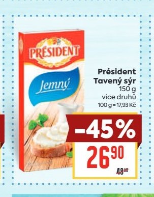 Président Tavený sýr