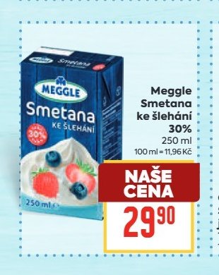 Meggle Smetana ke šlehání 30%