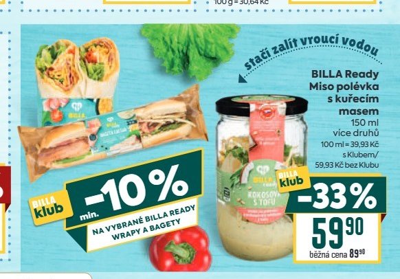 BILLA Ready Miso polévka s kuřecím masem