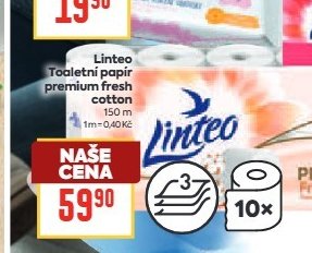 Linteo Toaletní papír premium fresh cotton
