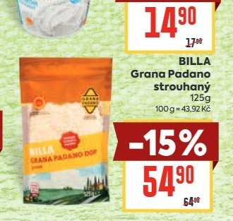 BILLA Grana Padano strouhaný