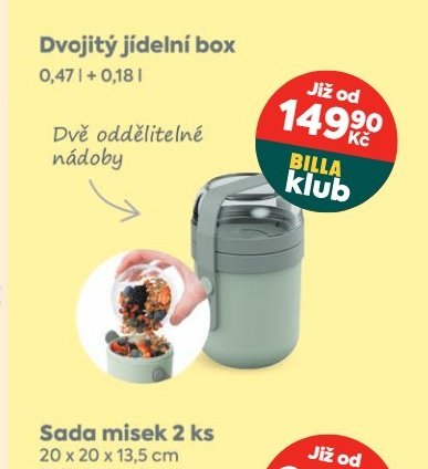 Dvojitý jídelní box 0,47 l + 0,18 l