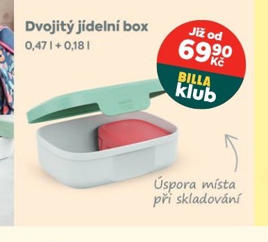 Dvojitý jídelní box 0,47 l + 0,18 l