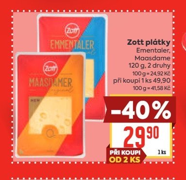 Zott plátky Ementaler, Maasdame