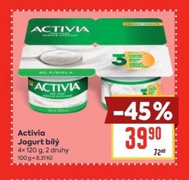 Activia Jogurt bílý 4x 120 g