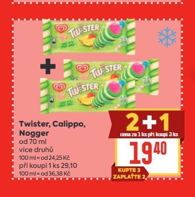Twister, Calippo, Nogger