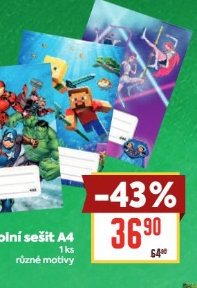 Školní sešit A4