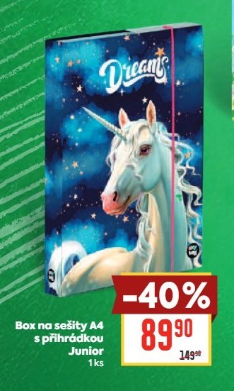 Box na sešity A4 s přihrádkou Junior