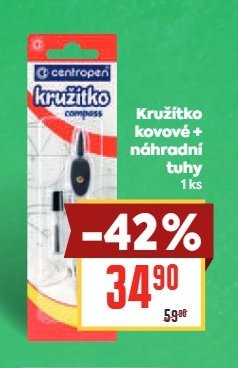 Kružítko kovové + náhradní tuhy 1 ks