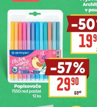 Popisovače 7550 red pastel 12 ks
