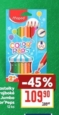 Pastelky trojboké Maped Jumbo Color'Peps 12 ks