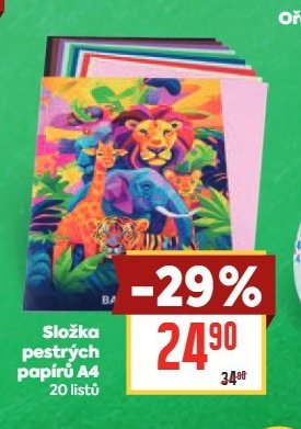 Složka pestrých papírů A4 20 listů