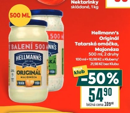 Hellmann's Originál Tatarská omáčka, Majonéza