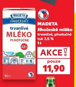 MADETA Jihočeské mléko plnotučné