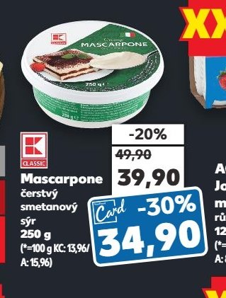 Mascarpone čerstvý smetanový sýr