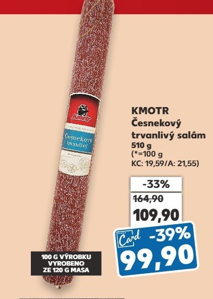 KMOTR Česnekový trvanlivý salám 510 g