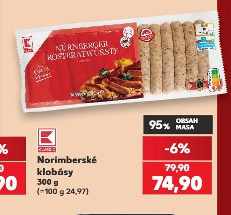 Kaufland Norimberské klobásy 300 g