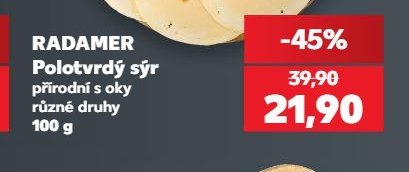 RADAMER Polotvrdý sýr přírodní s oky