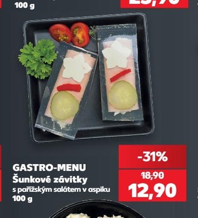 GASTRO-MENU Šunkové závitky s pařížským salátem v aspiku