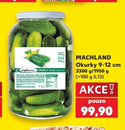 MACHLAND Okurky 9-12 cm 3300 g