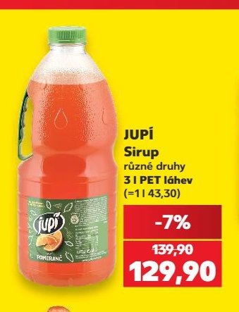 Jupí Sirup různé druhy