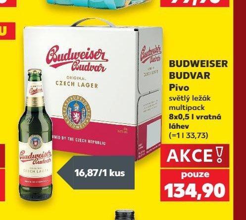 Budweiser Budvar Pivo světlý ležák multipack