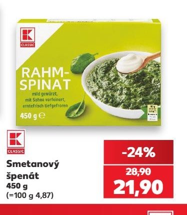 Kaufland Classic Smetanový špenát