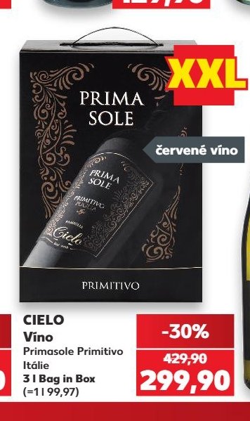 CIELO Víno Primasole Primitivo