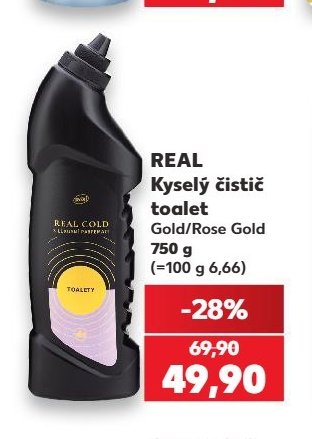 REAL Kyselý čistič toalet Gold/Rose Gold
