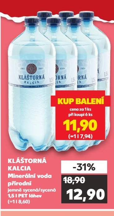 KLÁŠTORNÁ KALCIA Minerální voda