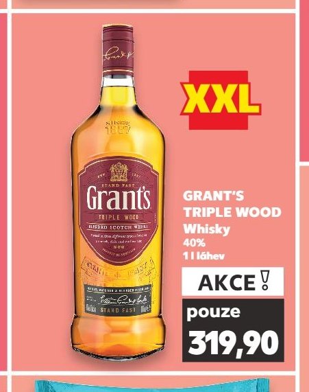 GRANT'S TRIPLE WOOD Whisky 40% 1 l