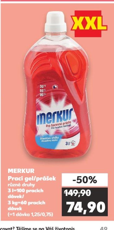 MERKUR Prací gel/prášek 3 l