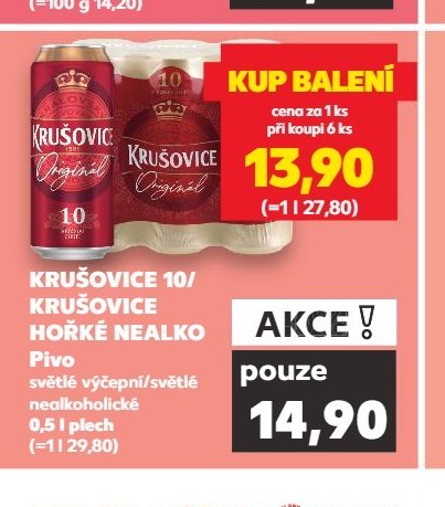 KRUŠOVICE 10/KRUŠOVICE HOŘKÉ NEALKO Pivo 0,5 l